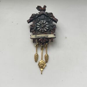 Vintage Germany Cuckoo Clock Lapel Hat Pin Plastic Resin